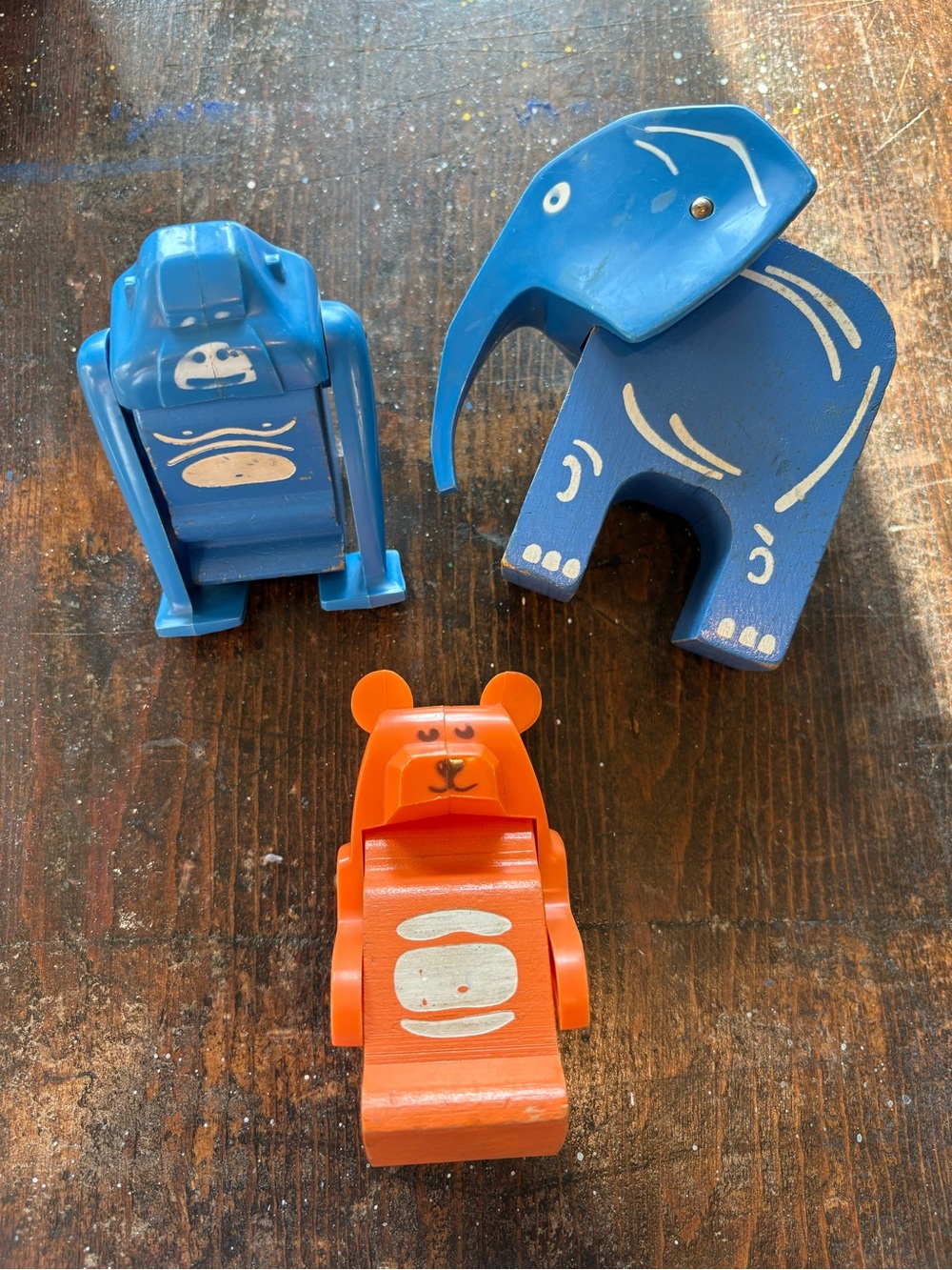 Vintage 1970s Playskool Tikeworld Zoo Animals Elephant Gorilla Bear
